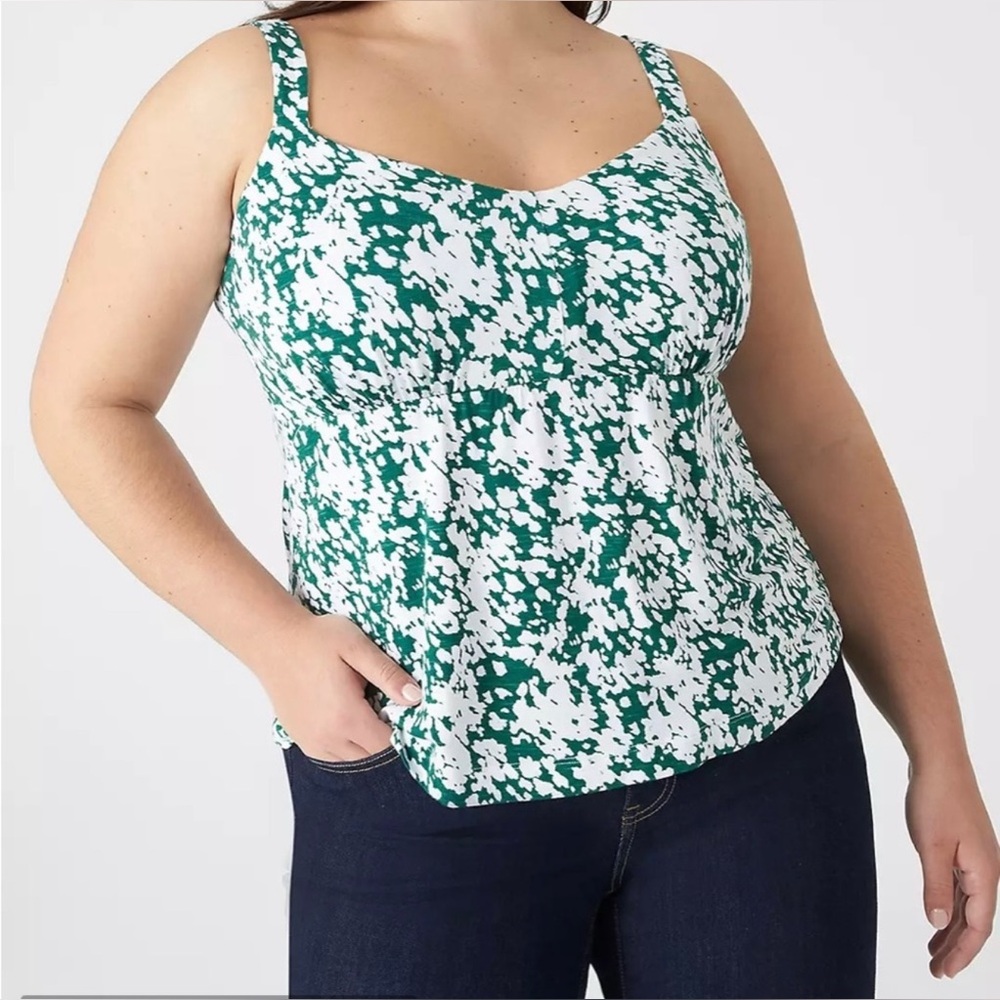 Lane Bryant Green and White Camisole